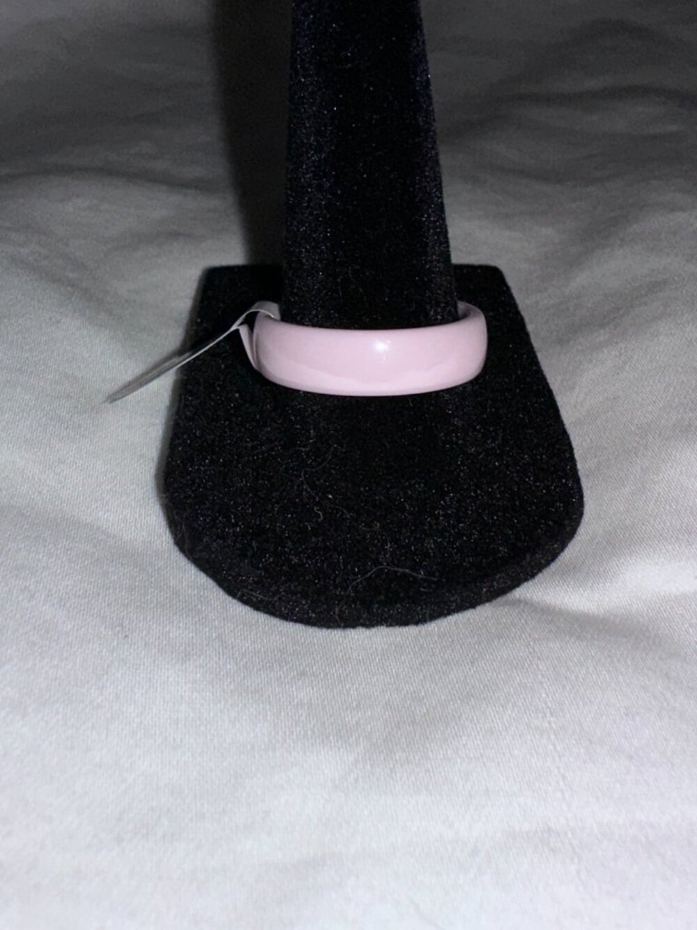 NWT Pink Handmade Ceramic Solid Band Ring Size 9 Glossy Minimalist Statement